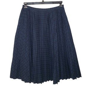 Sundance 6 Pleated Plaid Midi Skirt A-line